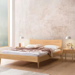 Outlet Doppelbett Eiche hell Coriga Doppelbetten|Massivholzbetten