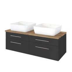Outlet Doppelwaschbeckenschrank Hayos Waschbeckenunterschränke