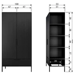 Drehtüren Kleiderschrank Marile*Pharao24 Best