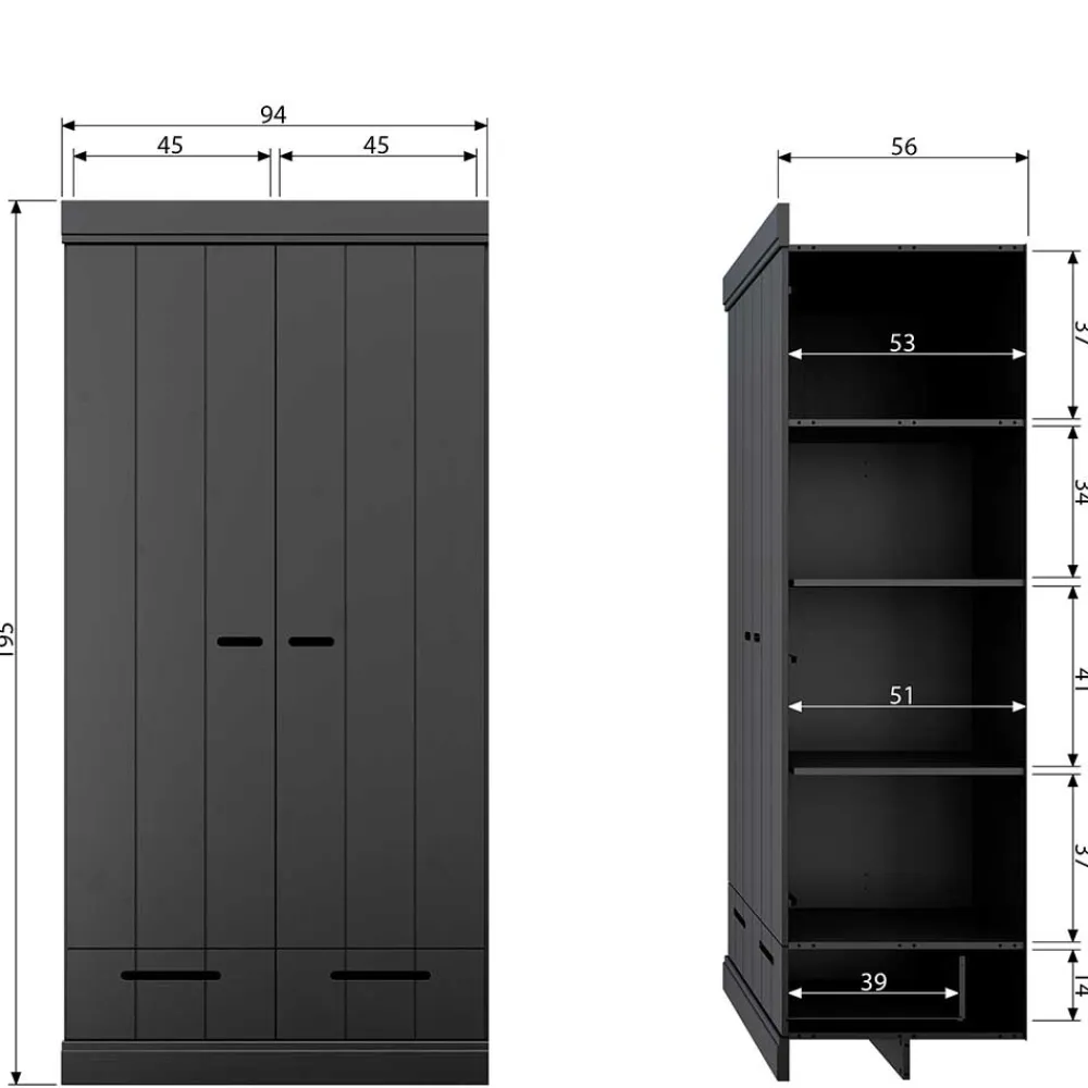 Drehtürenschrank Jelian*Pharao24 Online