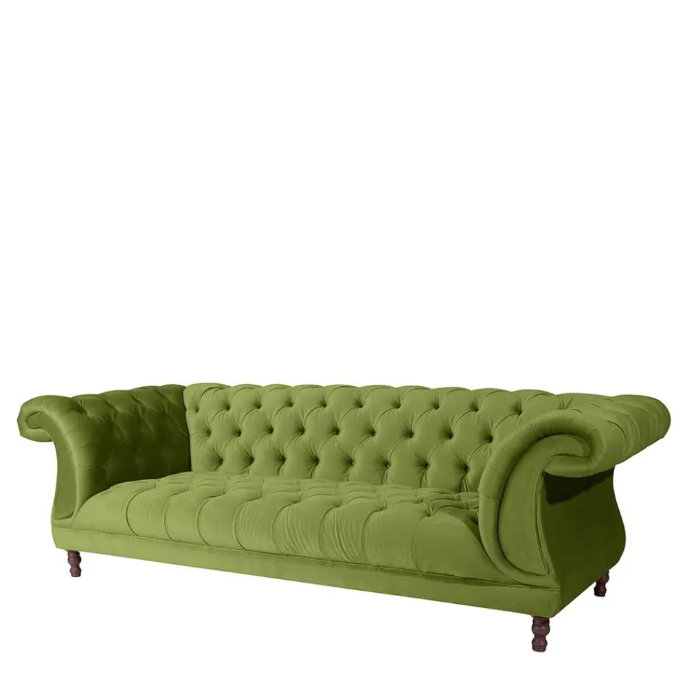 Clearance Dreisitzer Sofa Samtvelours Jesses Wohnzimmercouch|3 Sitzer Sofa