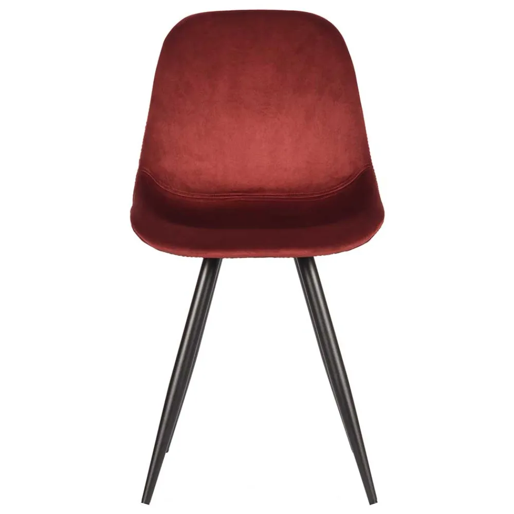 Dunkelroter Samt Stuhl Set Aude*Pharao24