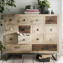 Hot Echtholz Kommode Kayden Küchenkommode|Wohnzimmerkommoden