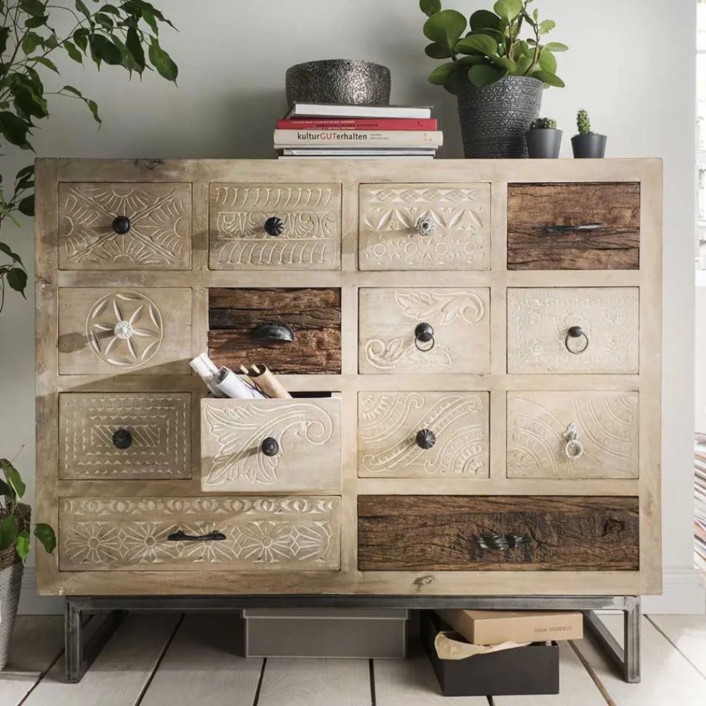 Hot Echtholz Kommode Kayden Küchenkommode|Wohnzimmerkommoden
