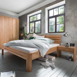 Clearance Echtholzbett mit Konsolen Yarcella Doppelbetten|Massivholzbetten