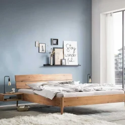 Outlet Echtholzbett Wildeiche Liavanda Doppelbetten|Massivholzbetten