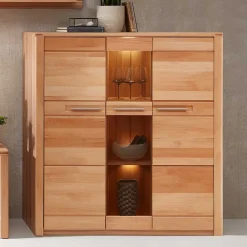 Outlet Esszimmer Highboard Dressed Massivholzmöbel|Wohnzimmerkommoden