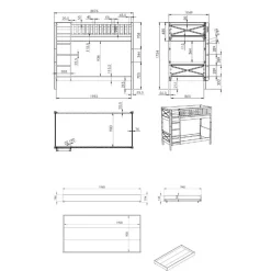 Etagenbett mit 2 Liegeflächen Ella*Pharao24 Outlet