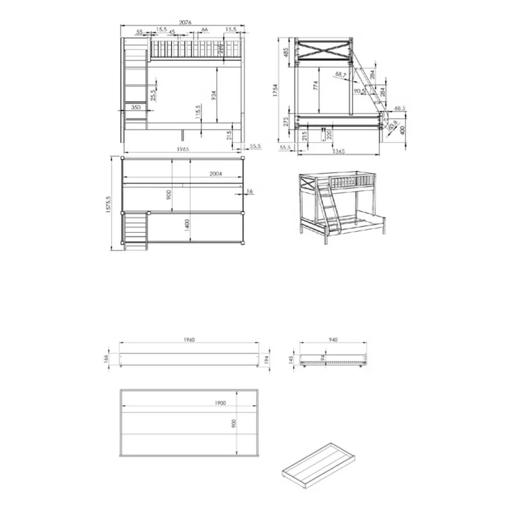Discount Etagenbett mit Schublade Gloma Funktionsbetten|Schubkastenbetten