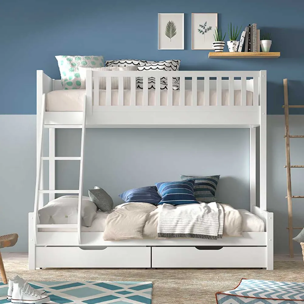 Clearance Etagenbett Weiß Vorenza Funktionsbetten|Schubkastenbetten