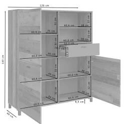Online Factory Highboard Garganon Wohnzimmervitrinen