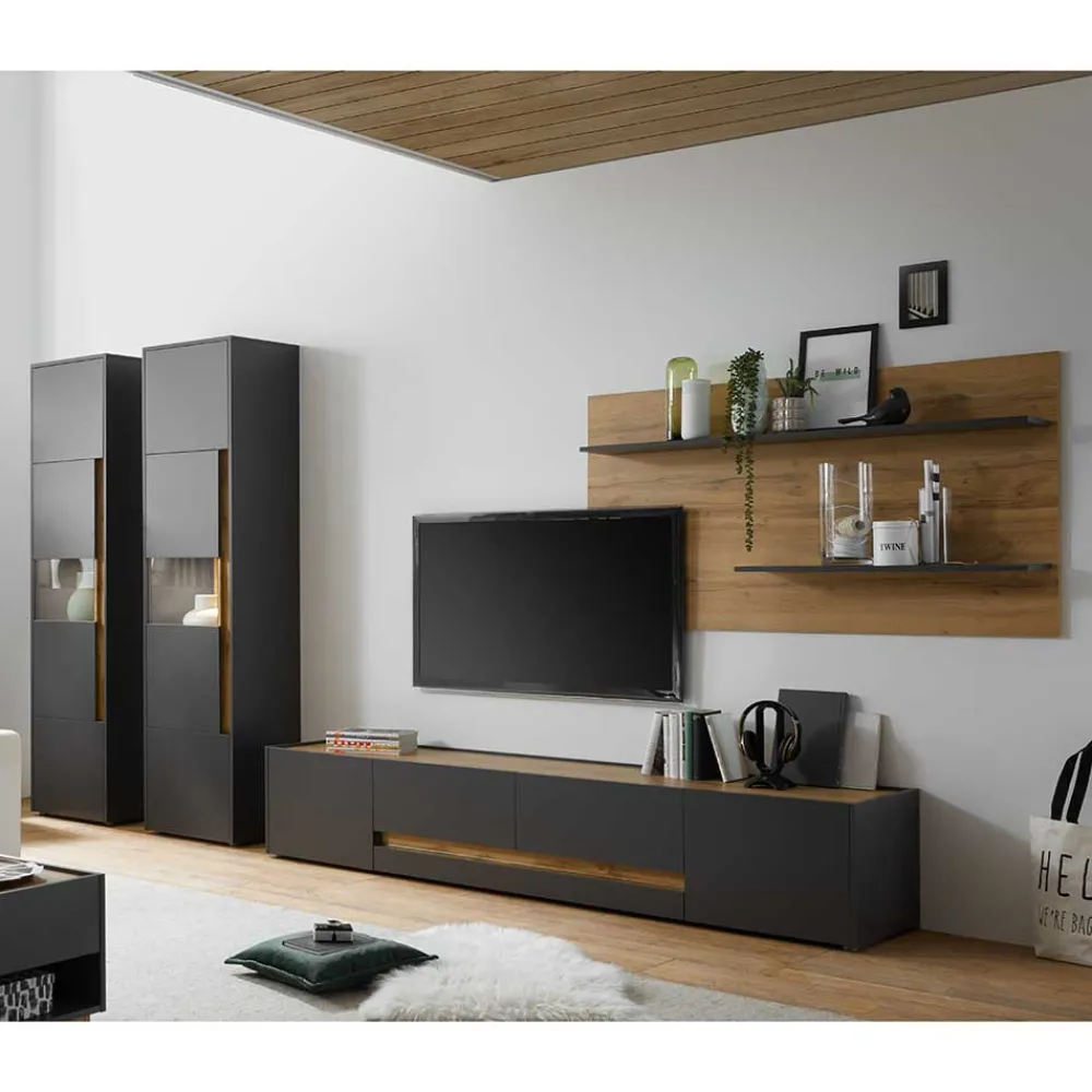 Outlet Fernseher Schrankwand Uzniana Moderne Wohnwände