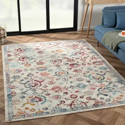 Floraler Kurzflor Teppich Zeremonia*Pharao24 Hot