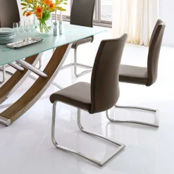 Freischwinger Emrucon Lederstühle|Freischwinger