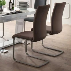 Clearance Freischwinger Servi Lederstühle|Freischwinger