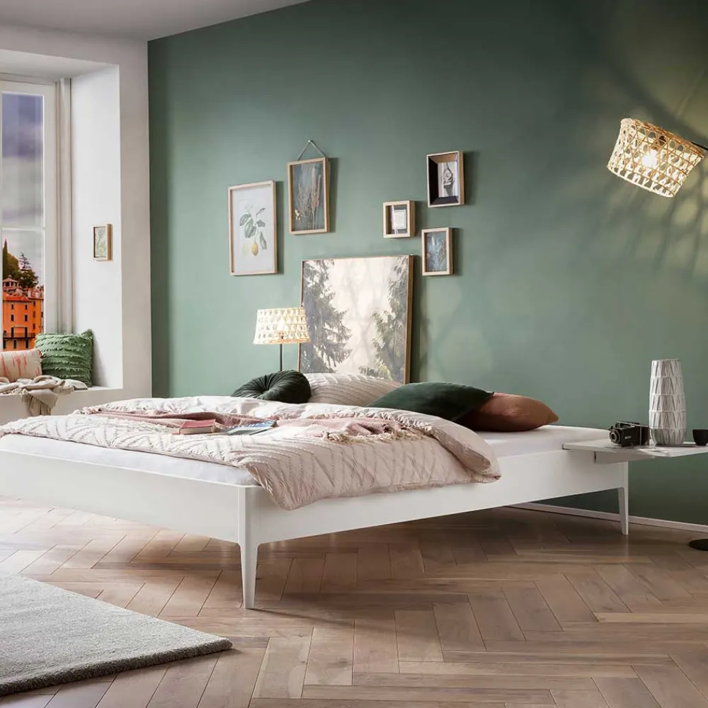 New Futonbett in Weiß Mutez Doppelbetten|Massivholzbetten