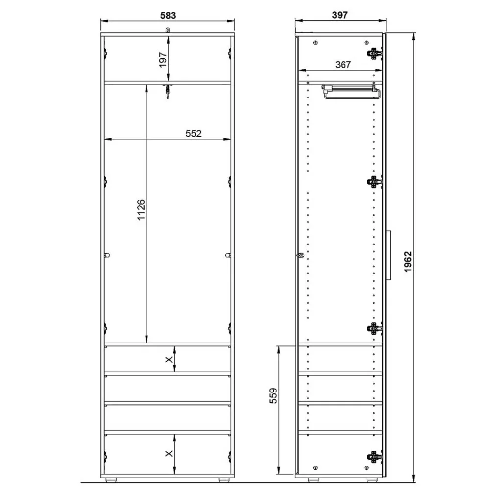 Hot Garderobenschrank Saladino Dielenschränke