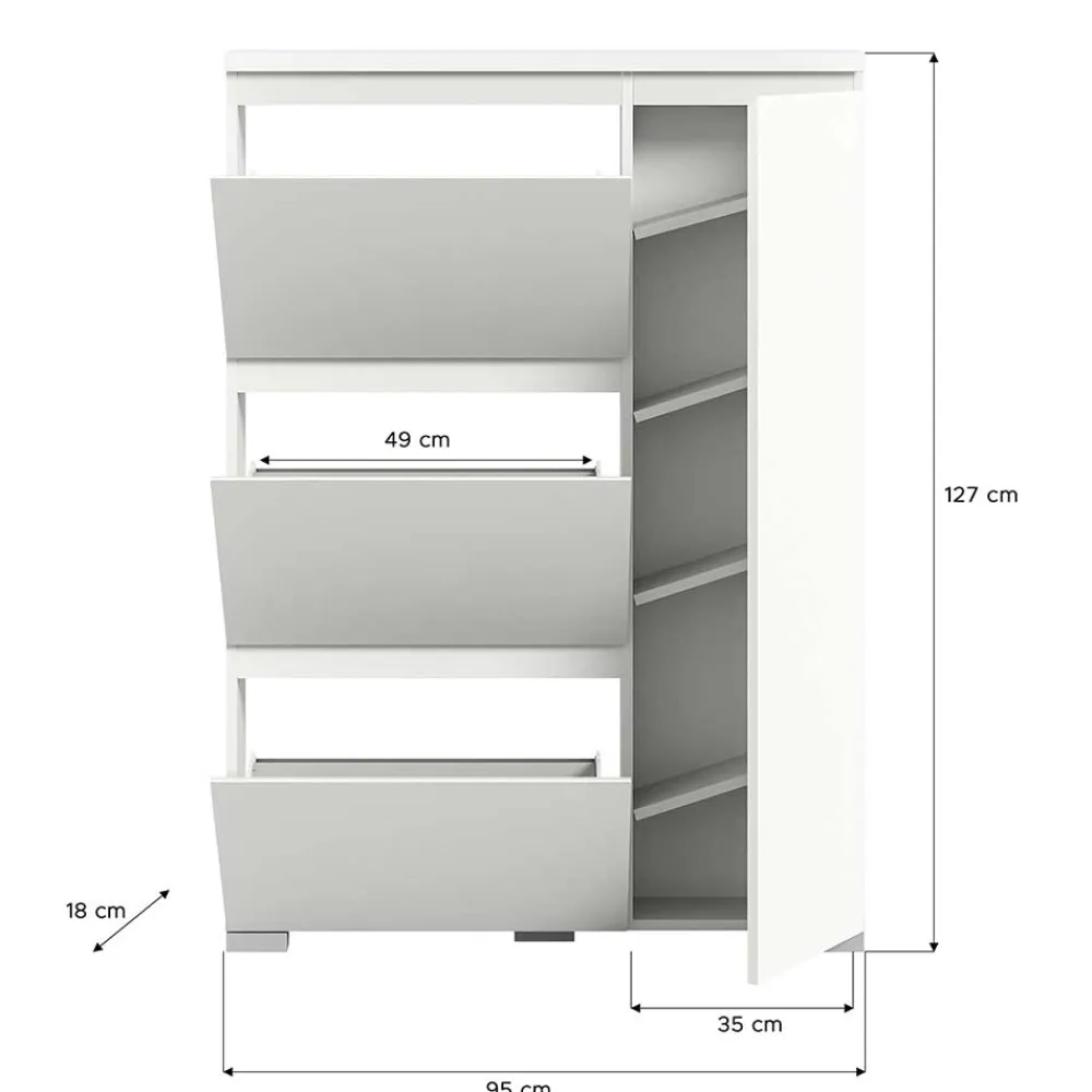 Hot Garderobenschuhschrank weiß Filicudio Schuhschränke