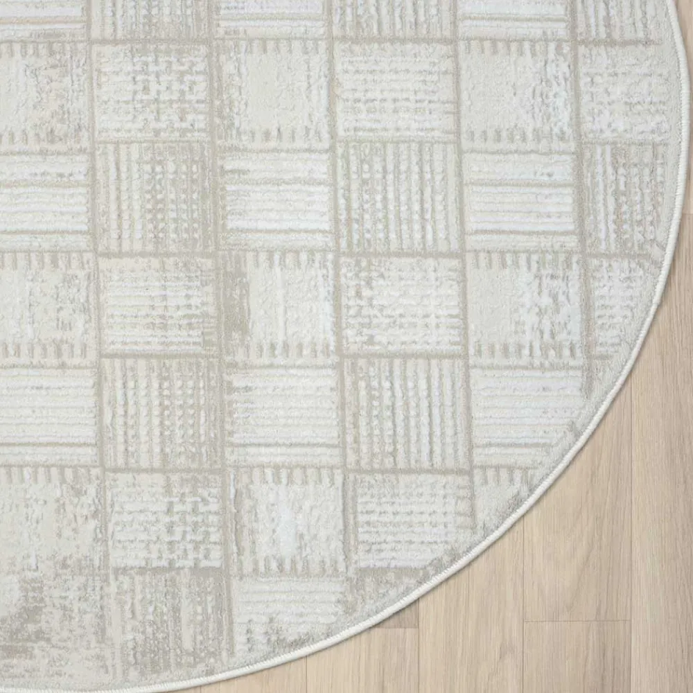 Clearance Gemusterter Teppich rund Rever Teppiche