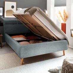 Clearance Gepolstertes Bett 140x200 cm Locks Doppelbetten|Funktionsbetten