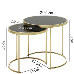 Outlet Glastisch Set Povendrid Glastische