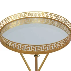 Outlet Goldener Beistelltisch Ozaba Telefontische|Glastische