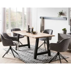 Grauer Armlehnstuhl Lienz Küchenstühle|Esszimmerstühle