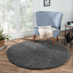 Grauer Hochflor Teppich Fachet*Pharao24 Outlet