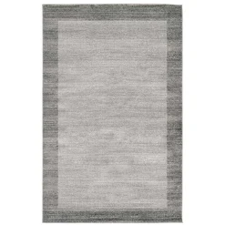 Outlet Grauer Kurzflor Teppich Grandios Teppiche