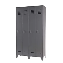 Grauer Spindschrank Leonora Massivholzmöbel|Drehtürenschränke