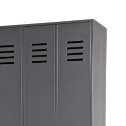 Grauer Spindschrank Leonora Massivholzmöbel|Drehtürenschränke