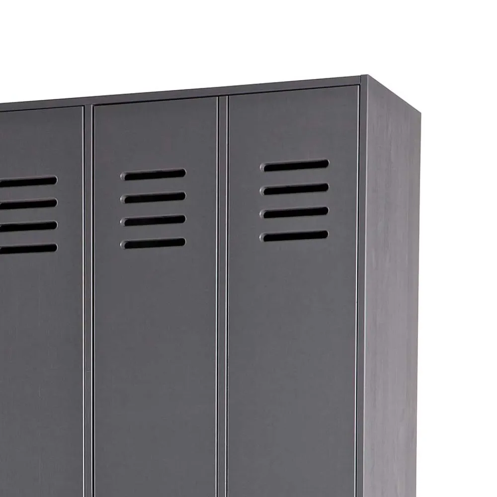 Grauer Spindschrank Leonora Massivholzmöbel|Drehtürenschränke