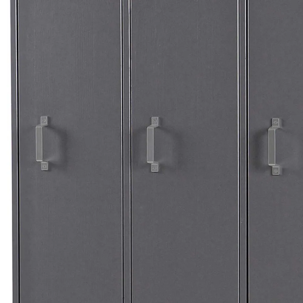 Grauer Spindschrank Leonora Massivholzmöbel|Drehtürenschränke