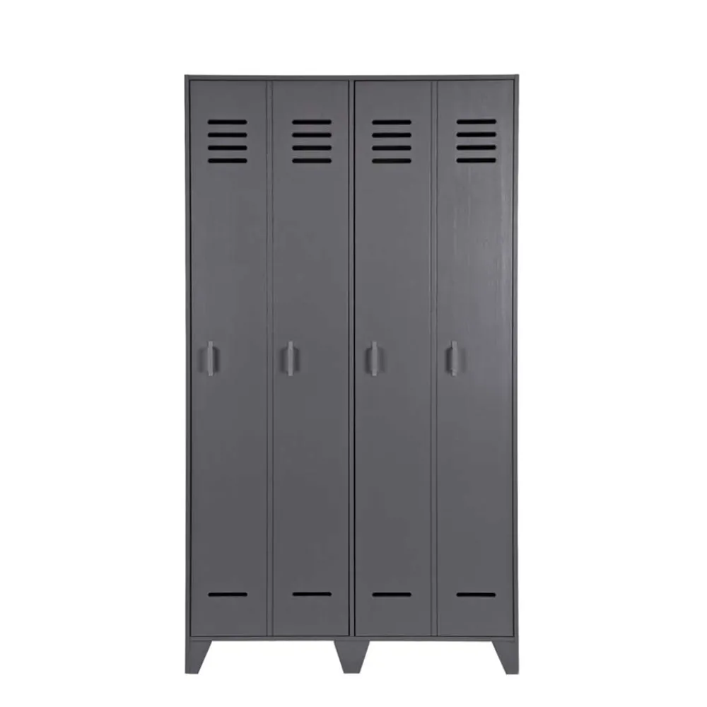 Grauer Spindschrank Leonora Massivholzmöbel|Drehtürenschränke