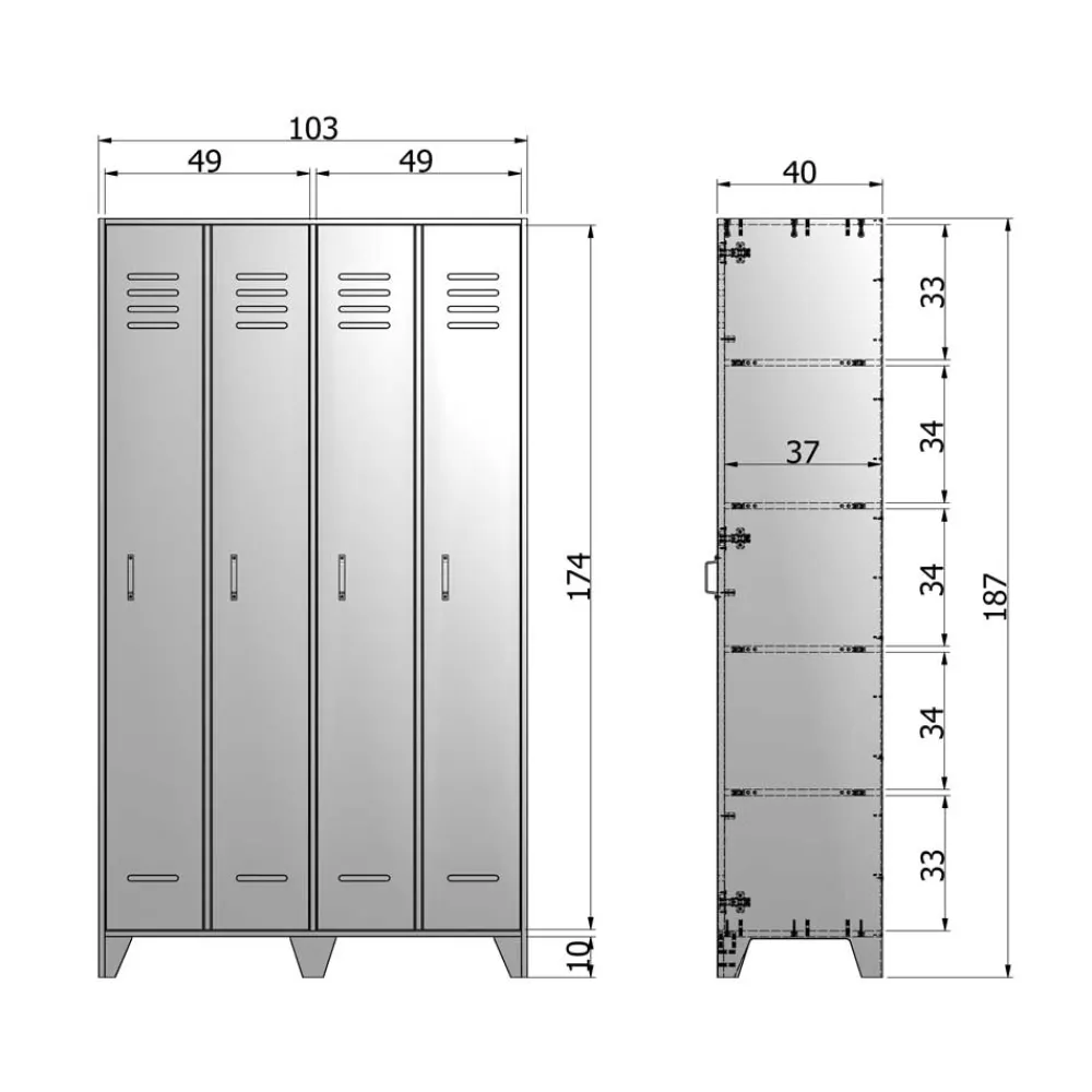 Grauer Spindschrank Leonora Massivholzmöbel|Drehtürenschränke