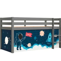 Outlet Graues Kinderhochbett Henrietta Kinder Kinderhochbetten|Kinderbetten