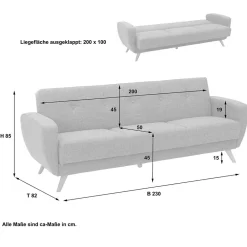 Graues Schlafsofa Rujona*Pharao24 Discount
