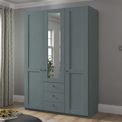 Clearance Graugrüner Kleiderschrank Forjan Drehtürenschränke|Kleiderschränke