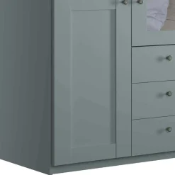 Clearance Graugrüner Kleiderschrank Forjan Drehtürenschränke|Kleiderschränke