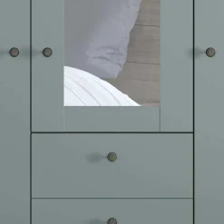 Clearance Graugrüner Kleiderschrank Forjan Drehtürenschränke|Kleiderschränke