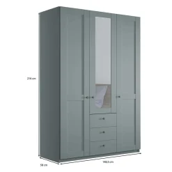 Clearance Graugrüner Kleiderschrank Forjan Drehtürenschränke|Kleiderschränke