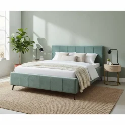 Grünes Velours Polsterbett Marzo*Pharao24 Sale
