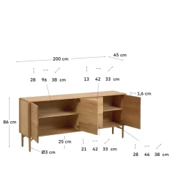 Sale Großes Sideboard Aude Küchenkommode|Esszimmerkommoden