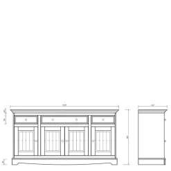 New Großes Sideboard Renero Küchenkommode|Wohnzimmerkommoden