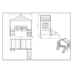 Hausbett mit Rutsche und Leiter Acneza*Pharao24 New