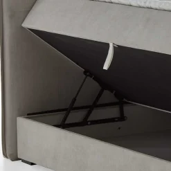 Hellgraues Boxbett Valpara Funktionsbetten|Schubkastenbetten