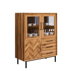 Clearance Highboard Vitrine Yalley Vitrinenschrank|Wohnzimmervitrinen