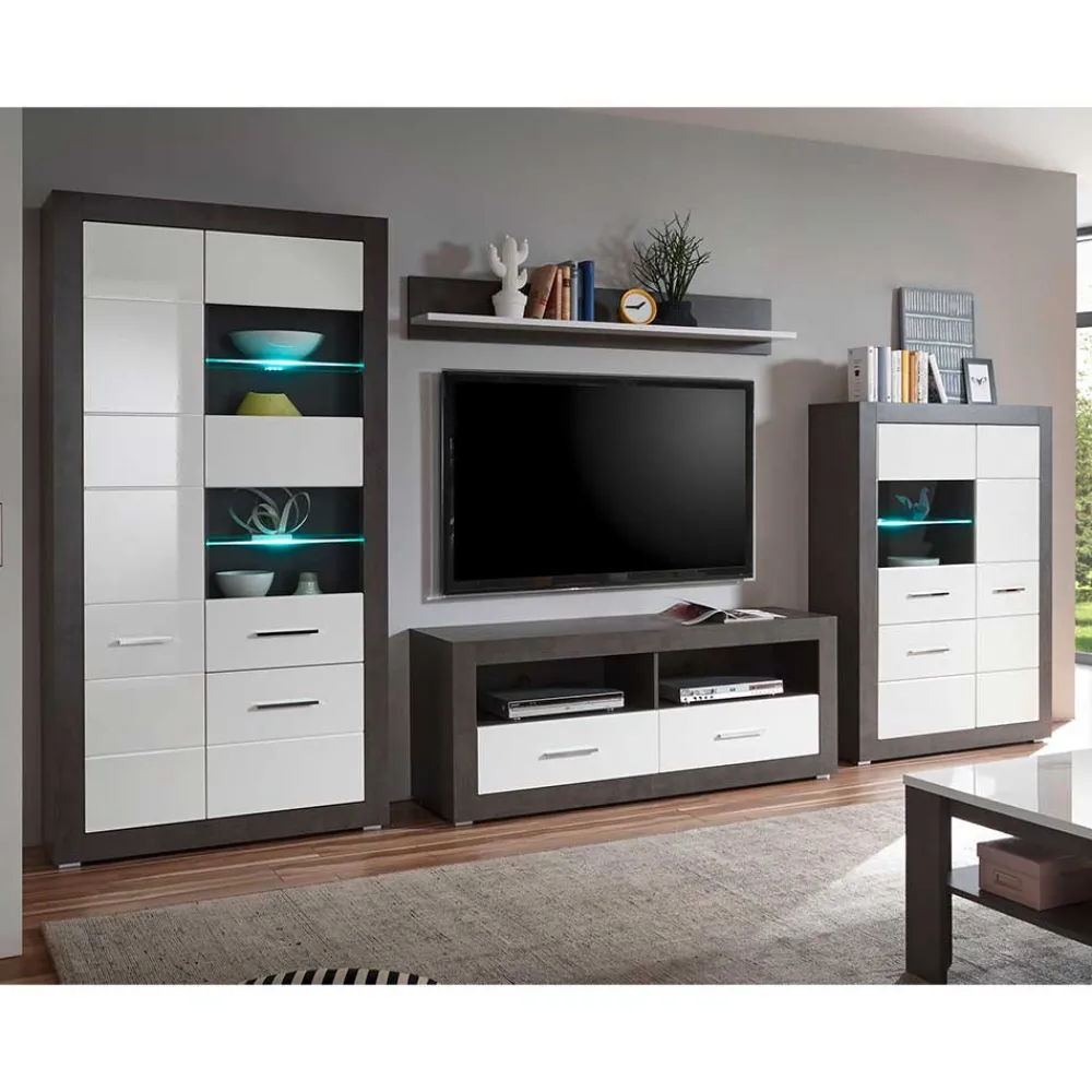 Hochglanz Anbauwand Jains*Pharao24 Outlet