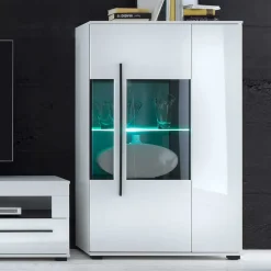 Clearance Hochglanz Highboard Bistian Stauraumvitrinen|Highboards