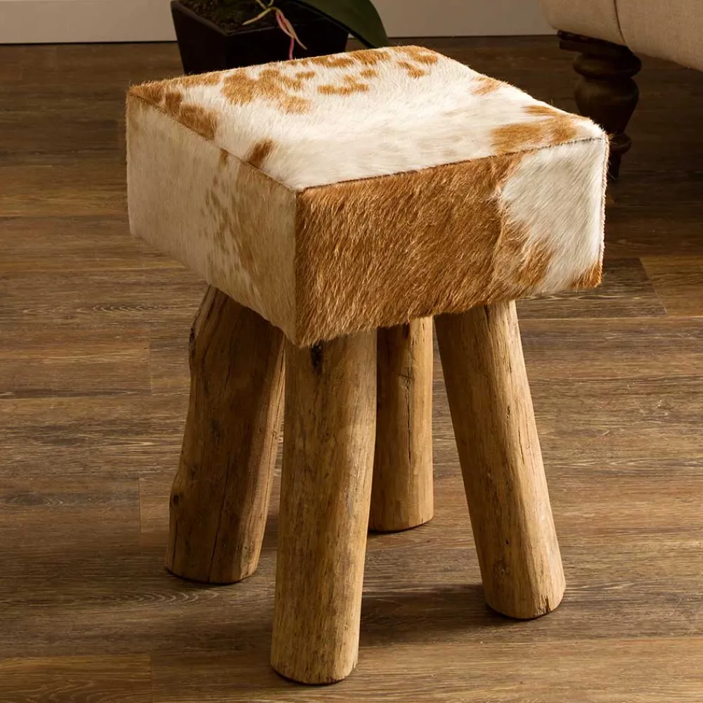 Hocker mit Fell Urak*Pharao24